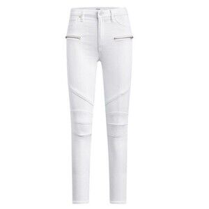 Hudson Jeans White Barbara Super Skinny Ankle Moto Retail $245 NWOT Size 29